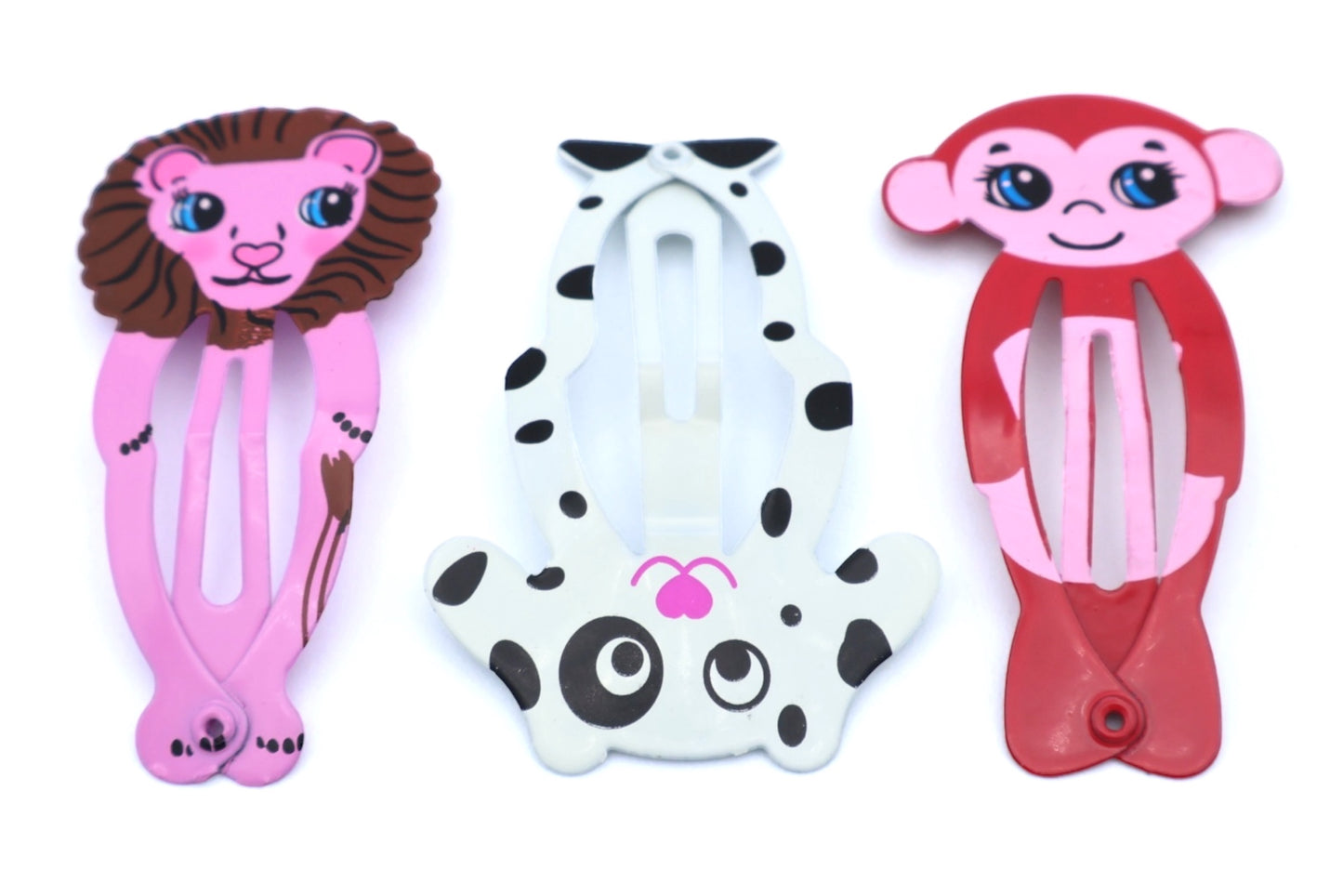 Violet - 3-Pak Kids Printed Animal Hairclips, Asst Colors