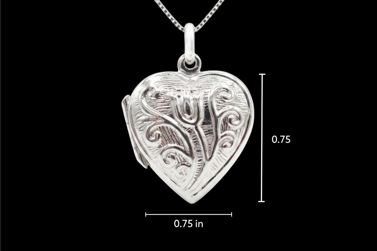 Melanie - Médaillon en argent sterling gravé sur une chaîne en argent sterling