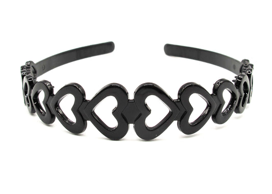 Huda -Heart shaped chain plastic hairbands