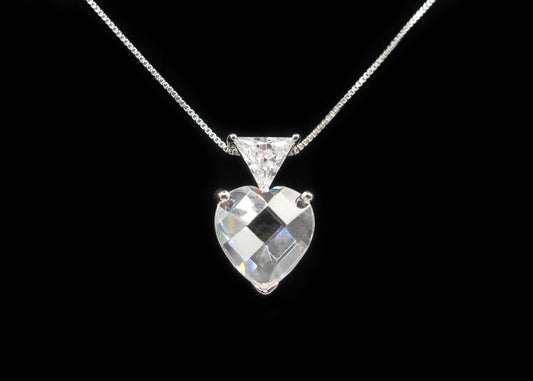 Mia- Heart CZ Pendant on a Sterling Silver chain