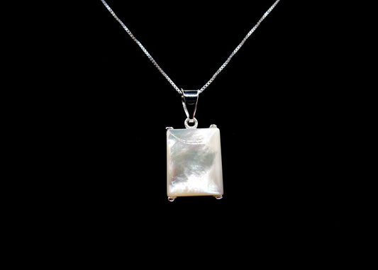Maya- Mother of Pearl Pendant on a Sterling Silver chain