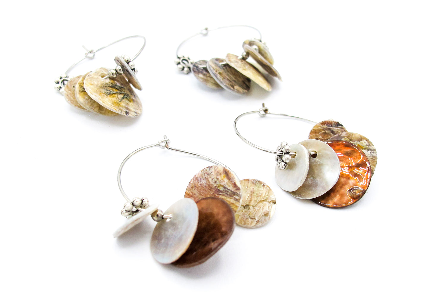 Jillian- 2 pairs Mother of Pearl Hoop Earrings