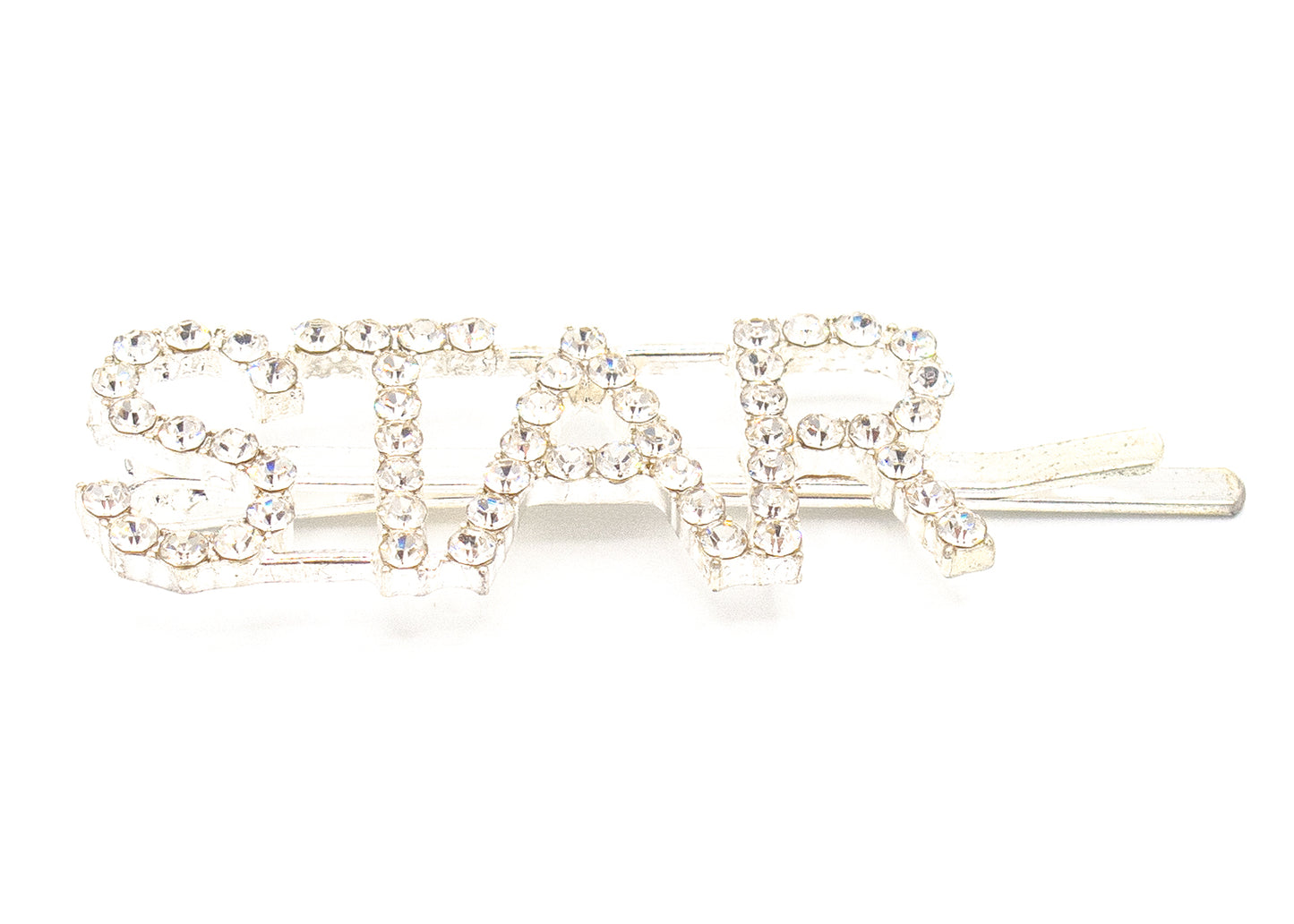 Ava - Barrettes à cheveux « Statement » incrustées de strass surdimensionnés, plaquées argent