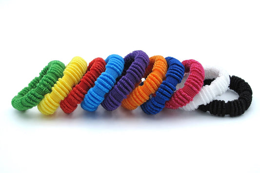 Emelia - 10-Pak Textured & Ribbed Ponytailers in asst colors