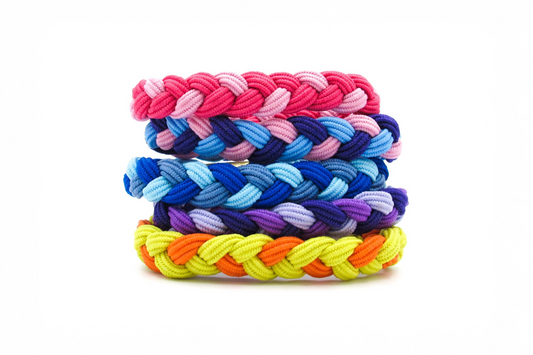 Elia - 5-Pak Braided multicolor hair elastics