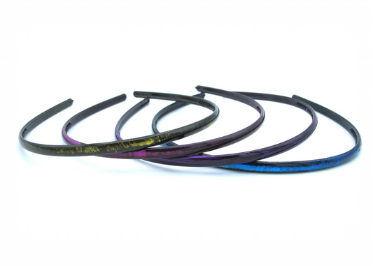 Hailie - 4 pack multicolor + black finish plastic hairbands