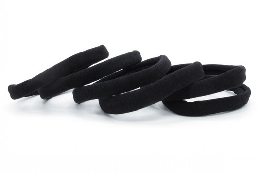 Elinna - 6-Pak Thick Stretchy All-Black Ponytailers