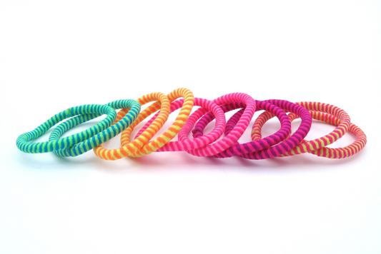 Elena - 10-Pak Kids Small Thin Hair Elastics, Asst Styles/Colors