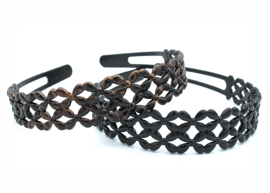 Holly - 2 pack Connected ‘X’ Motif Plastic Hairbands