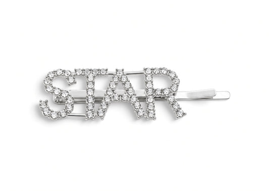 Ava - Barrettes à cheveux « Statement » incrustées de strass surdimensionnés, plaquées argent