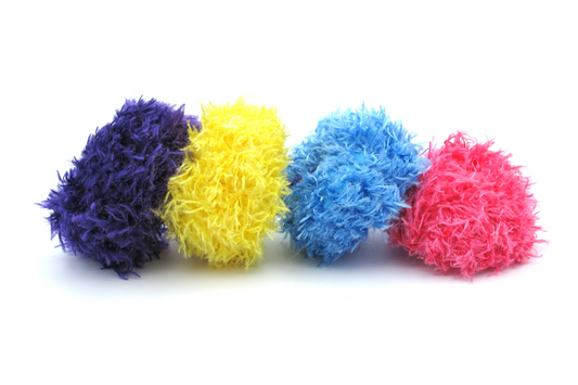 Everly - 4-Pak Fuzzy Ponytailers in asst colors
