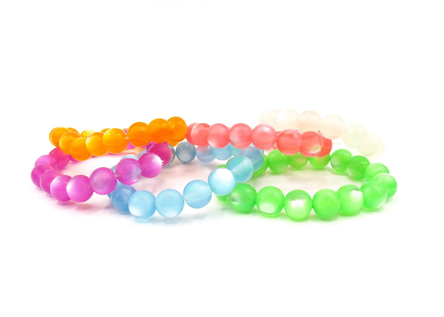 Joslyn - Iridescent Pearly 12mm Bead Bracelet