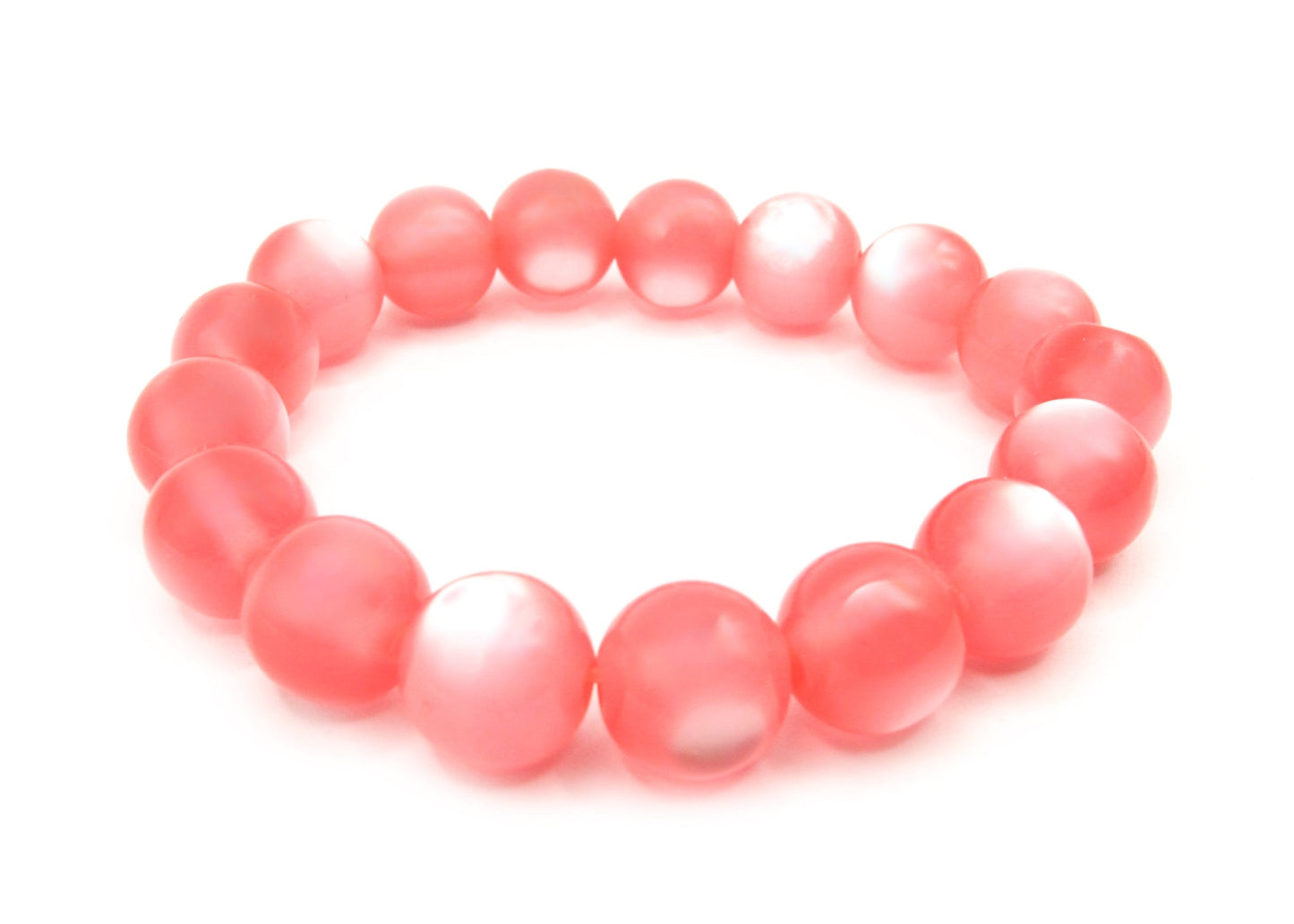 Joslyn - Iridescent Pearly 12mm Bead Bracelet