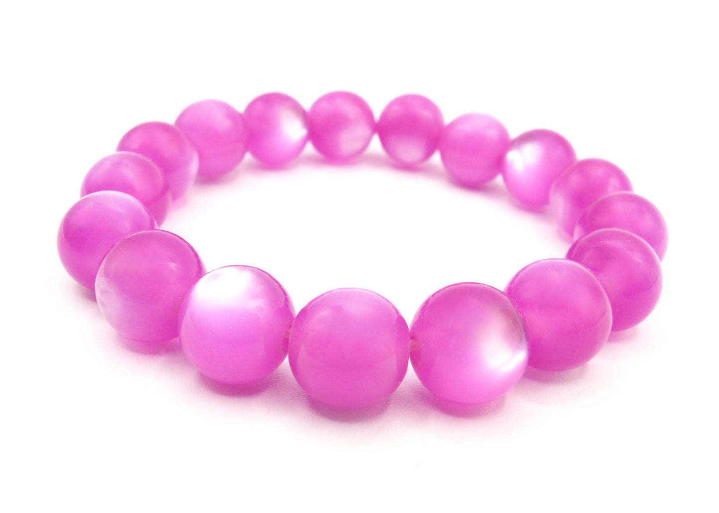 Joslyn - Iridescent Pearly 12mm Bead Bracelet