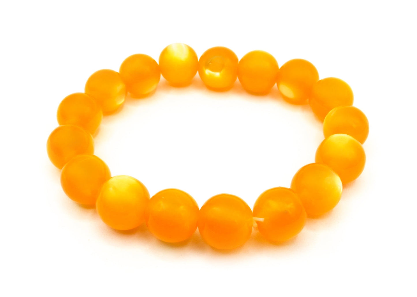 Joslyn - Iridescent Pearly 12mm Bead Bracelet