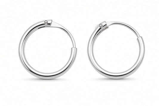 Sasha - 10mm .925 Sterling Silver Sleeper Hoops, 1 Pair (2pcs)