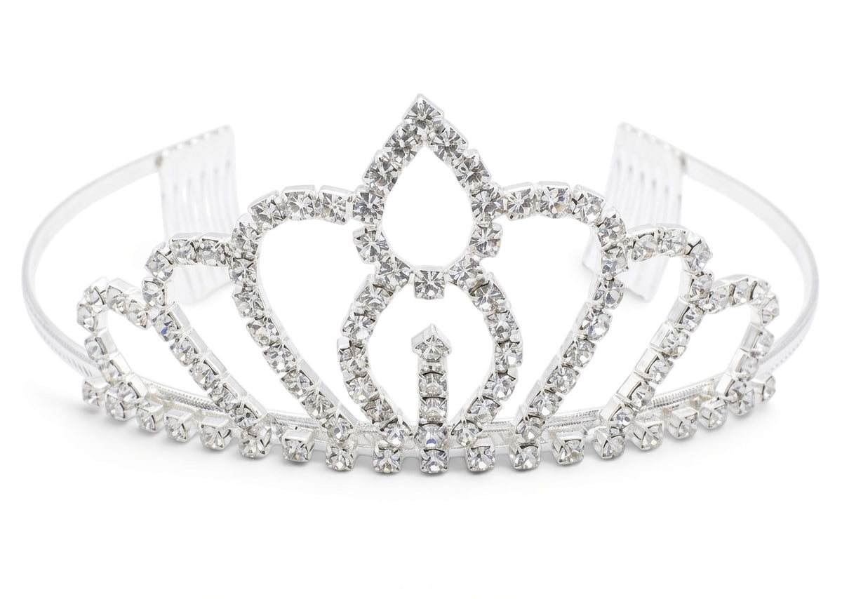 Tiffany - Diadème en strass avec 2 peignes latéraux en métal