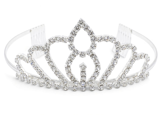 Tiffany - Diadème en strass avec 2 peignes latéraux en métal