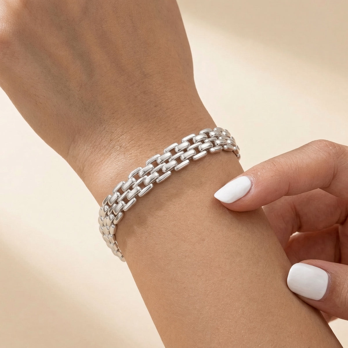Vale - Sterling Silver .925  5-Row Link Bracelet