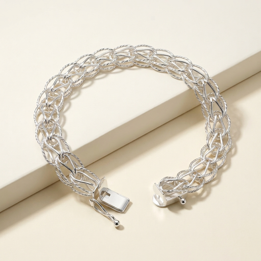 Ariella - Sterling Silver .925 Vintage Mesh Design Bracelet - Brand New!