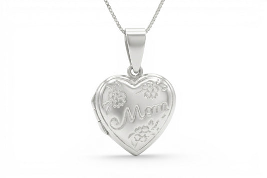 Mirabelle- Sterling Silver "I Love You Mom" Locket on a Sterling Silver Chain