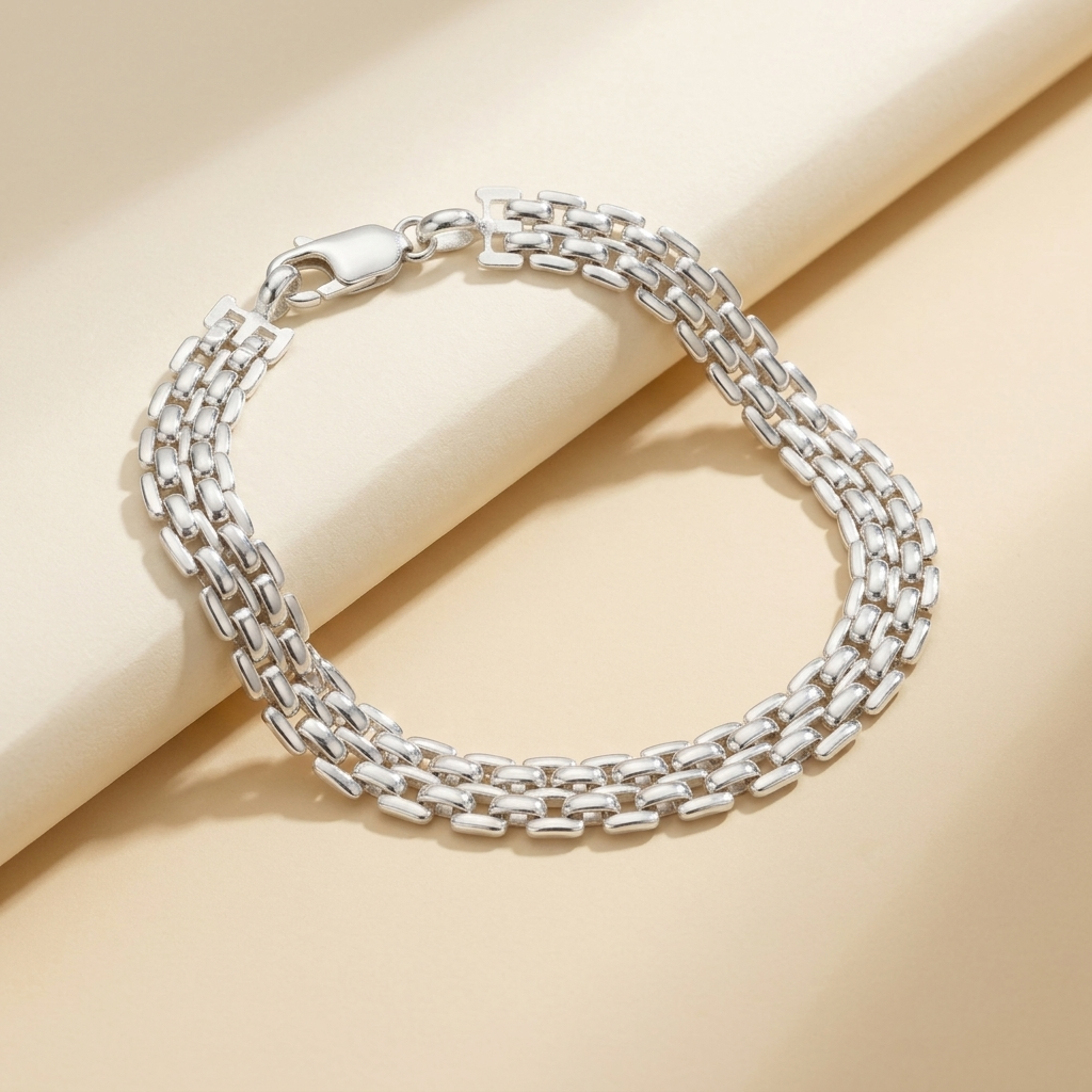 Vale - Sterling Silver .925 Vintage 5-Row Link Bracelet - Brand New!