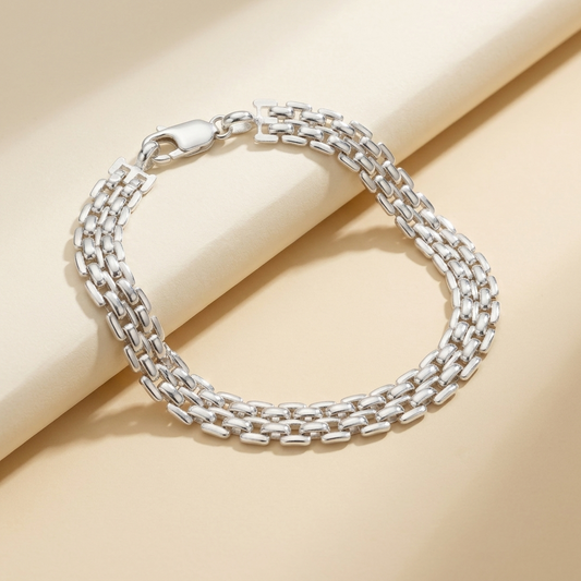 Vale - Sterling Silver .925 Vintage 5-Row Link Bracelet - Brand New!